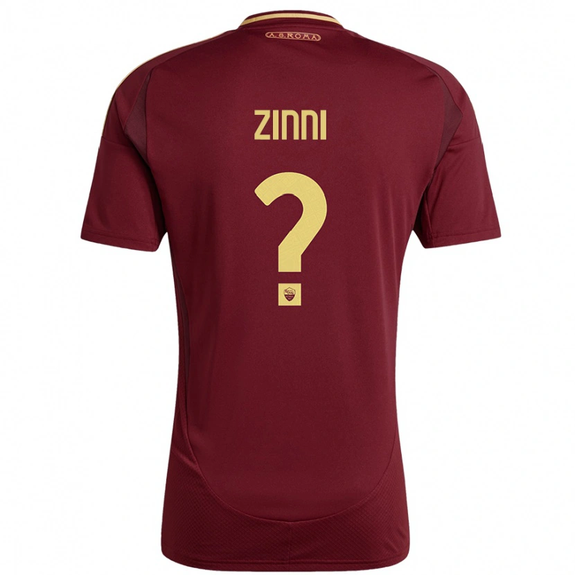 Danxen Enfant Maillot Raul Zinni #0 Rouge Brun Or Tenues Domicile 2024/25 T-Shirt