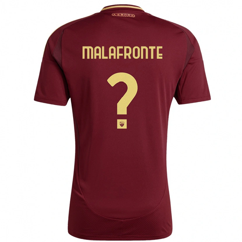 Danxen Enfant Maillot Matteo Malafronte #0 Rouge Brun Or Tenues Domicile 2024/25 T-Shirt