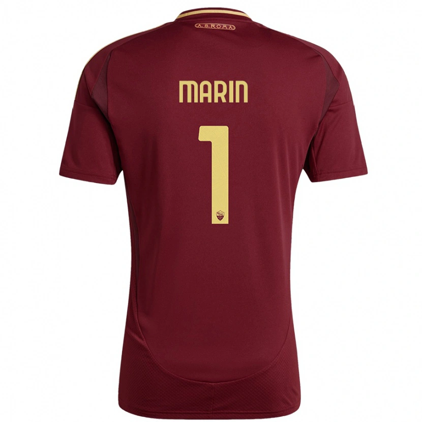 Danxen Enfant Maillot Renato Marin #1 Rouge Brun Or Tenues Domicile 2024/25 T-Shirt