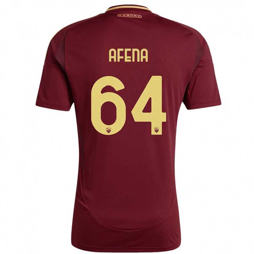 Danxen Enfant Maillot Felix Afena-Gyan #64 Rouge Brun Or Tenues Domicile 2024/25 T-Shirt