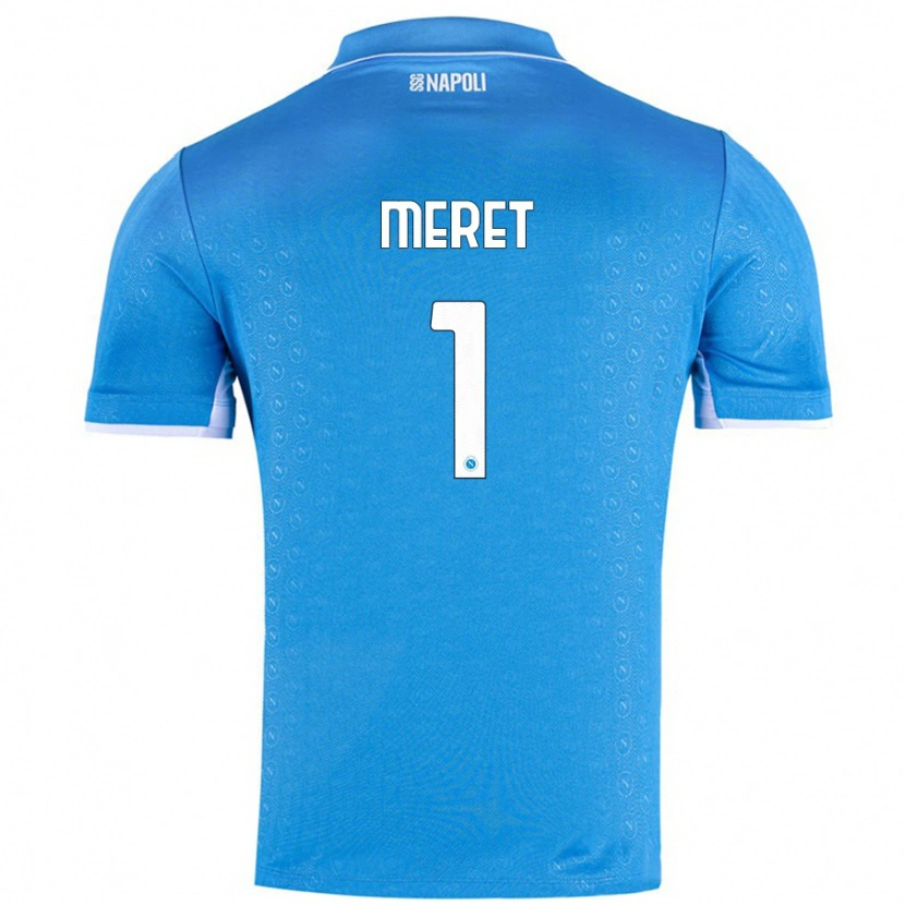 Danxen Enfant Maillot Alex Meret #1 Bleu Ciel Tenues Domicile 2024/25 T-Shirt