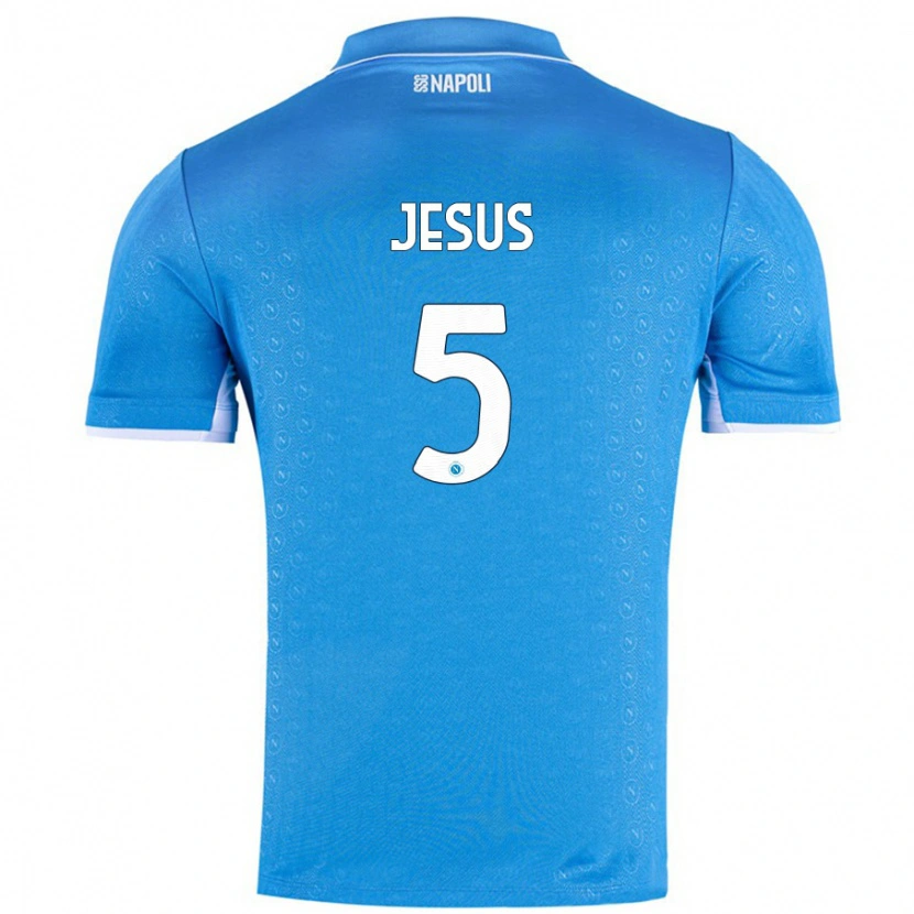 Danxen Enfant Maillot Juan Jesus #5 Bleu Ciel Tenues Domicile 2024/25 T-Shirt