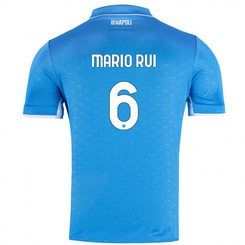 Danxen Enfant Maillot Mário Rui #6 Bleu Ciel Tenues Domicile 2024/25 T-Shirt