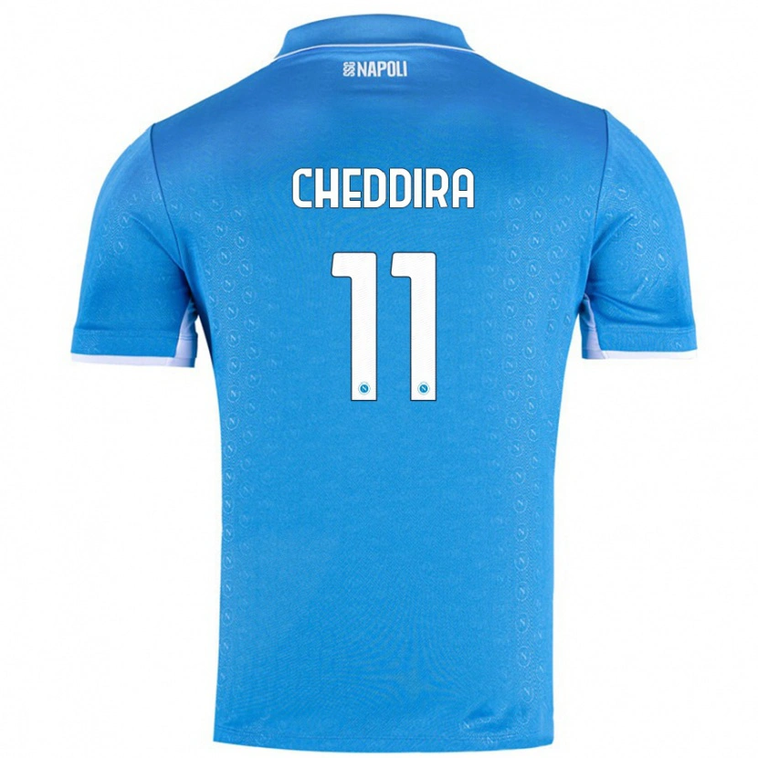 Danxen Enfant Maillot Walid Cheddira #11 Bleu Ciel Tenues Domicile 2024/25 T-Shirt