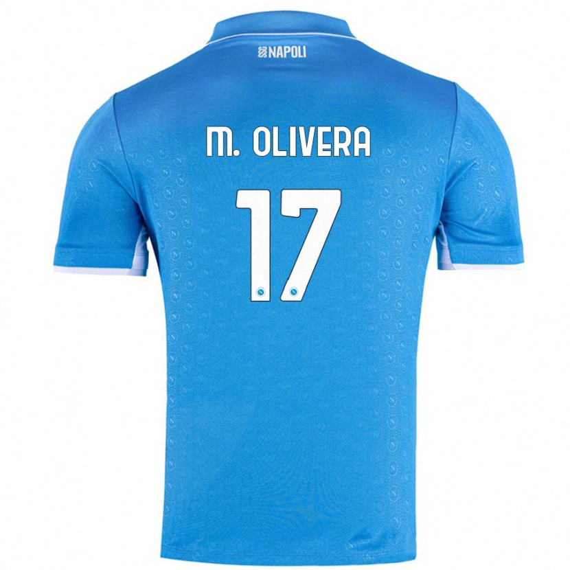 Danxen Enfant Maillot Mathías Olivera #17 Bleu Ciel Tenues Domicile 2024/25 T-Shirt