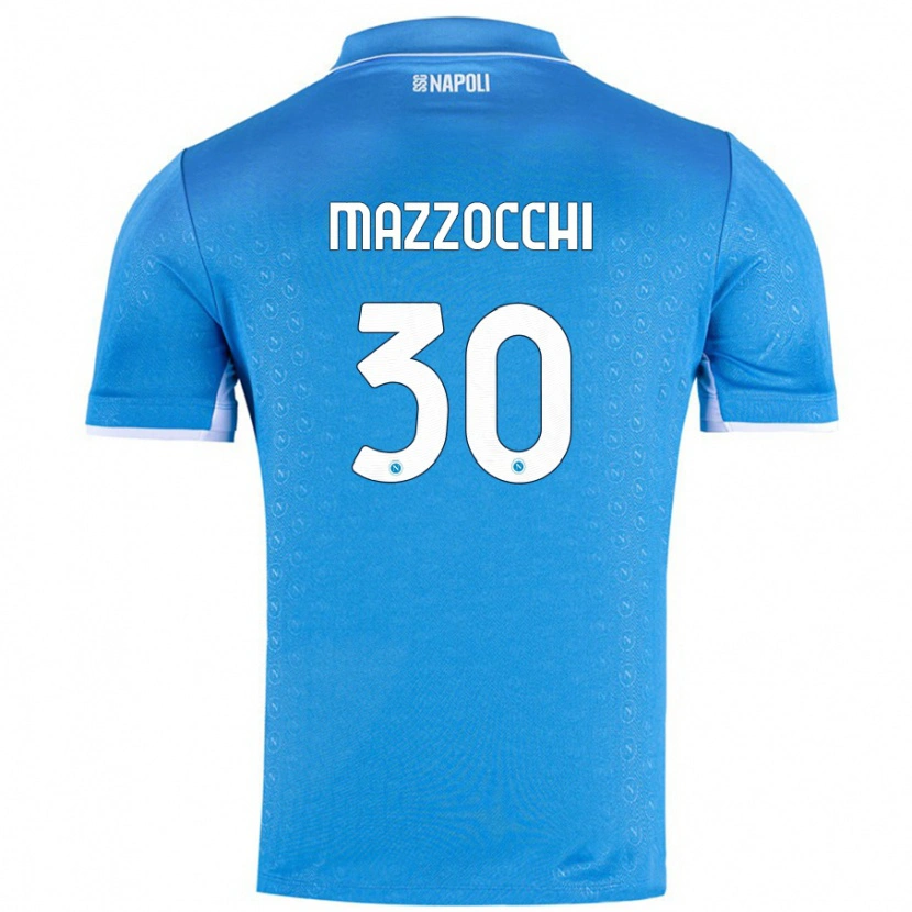 Danxen Enfant Maillot Pasquale Mazzocchi #30 Bleu Ciel Tenues Domicile 2024/25 T-Shirt