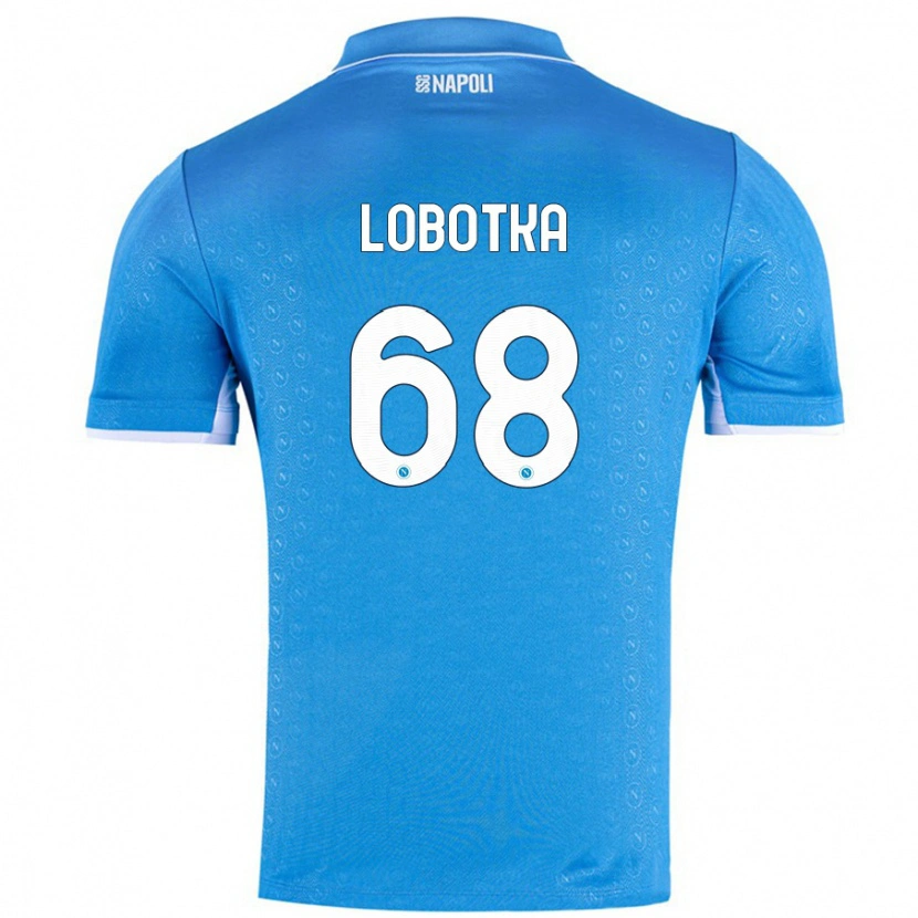 Danxen Enfant Maillot Stanislav Lobotka #68 Bleu Ciel Tenues Domicile 2024/25 T-Shirt