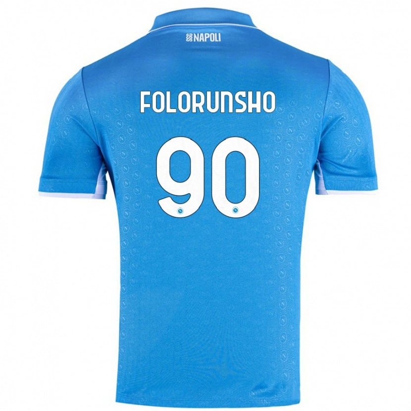 Danxen Enfant Maillot Michael Folorunsho #90 Bleu Ciel Tenues Domicile 2024/25 T-Shirt