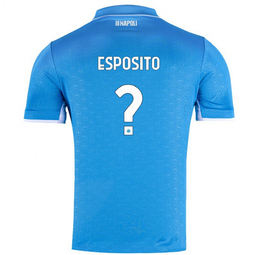 Danxen Enfant Maillot Mattia Esposito #0 Bleu Ciel Tenues Domicile 2024/25 T-Shirt