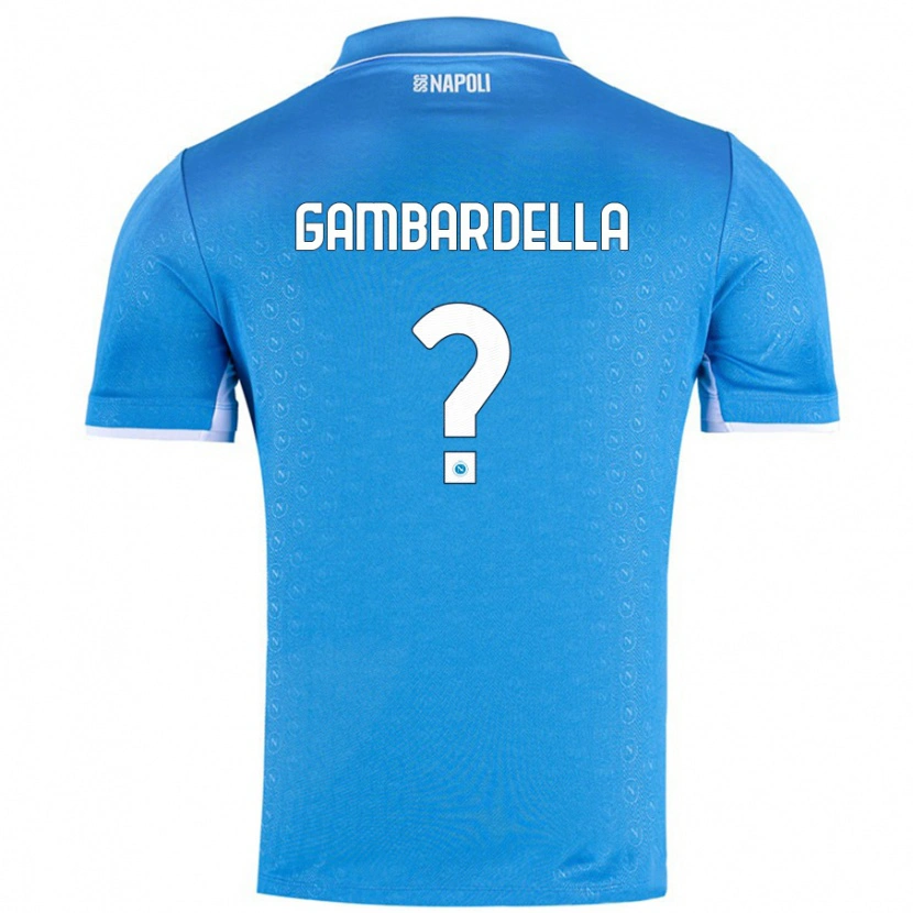 Danxen Enfant Maillot Vittorio Gambardella #0 Bleu Ciel Tenues Domicile 2024/25 T-Shirt