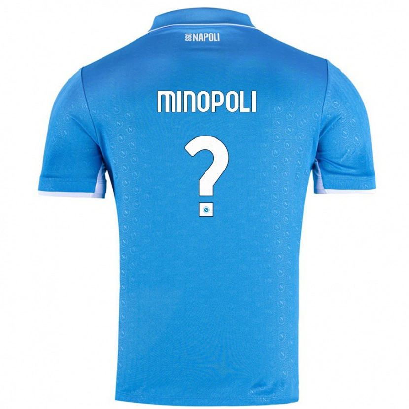 Danxen Enfant Maillot Francesco Minopoli #0 Bleu Ciel Tenues Domicile 2024/25 T-Shirt