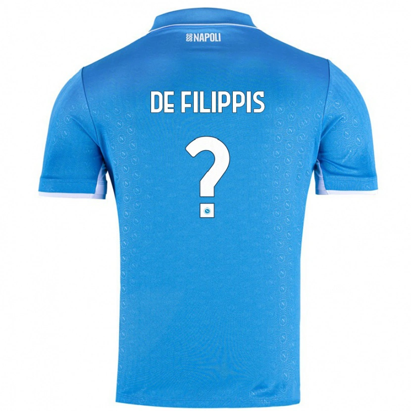 Danxen Enfant Maillot Antonio De Filippis #0 Bleu Ciel Tenues Domicile 2024/25 T-Shirt