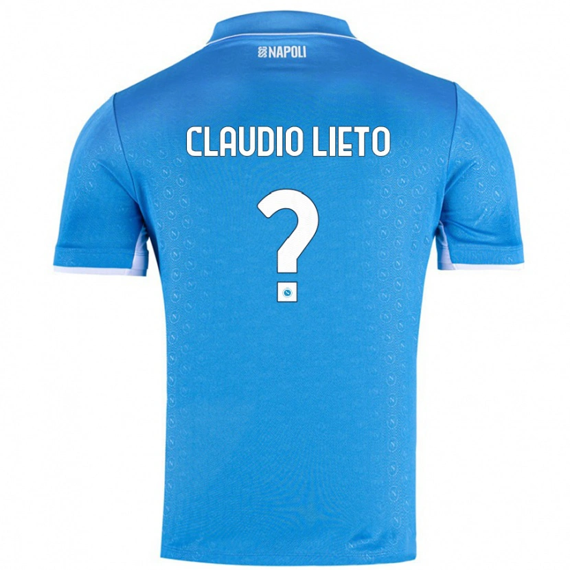 Danxen Enfant Maillot Claudio Lieto #0 Bleu Ciel Tenues Domicile 2024/25 T-Shirt