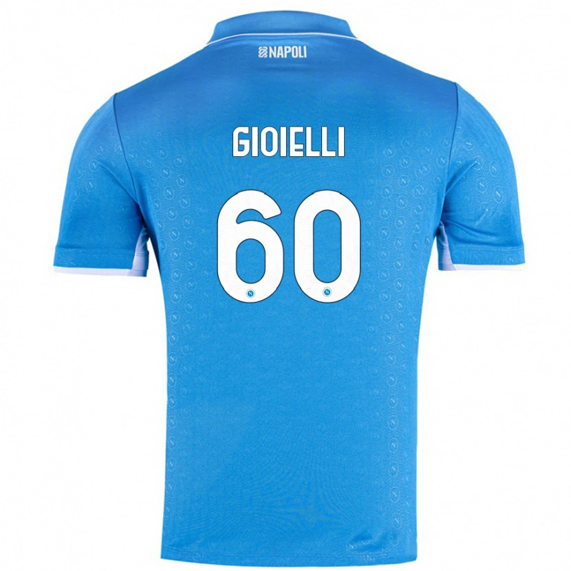 Danxen Enfant Maillot Francesco Gioielli #60 Bleu Ciel Tenues Domicile 2024/25 T-Shirt