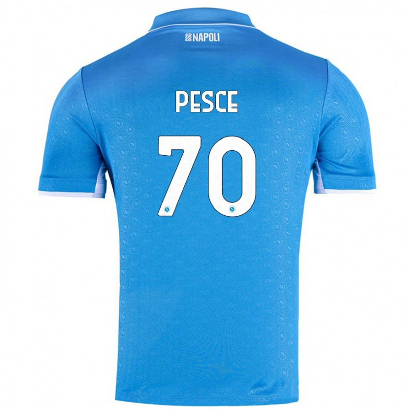 Danxen Enfant Maillot Antonio Pesce #70 Bleu Ciel Tenues Domicile 2024/25 T-Shirt