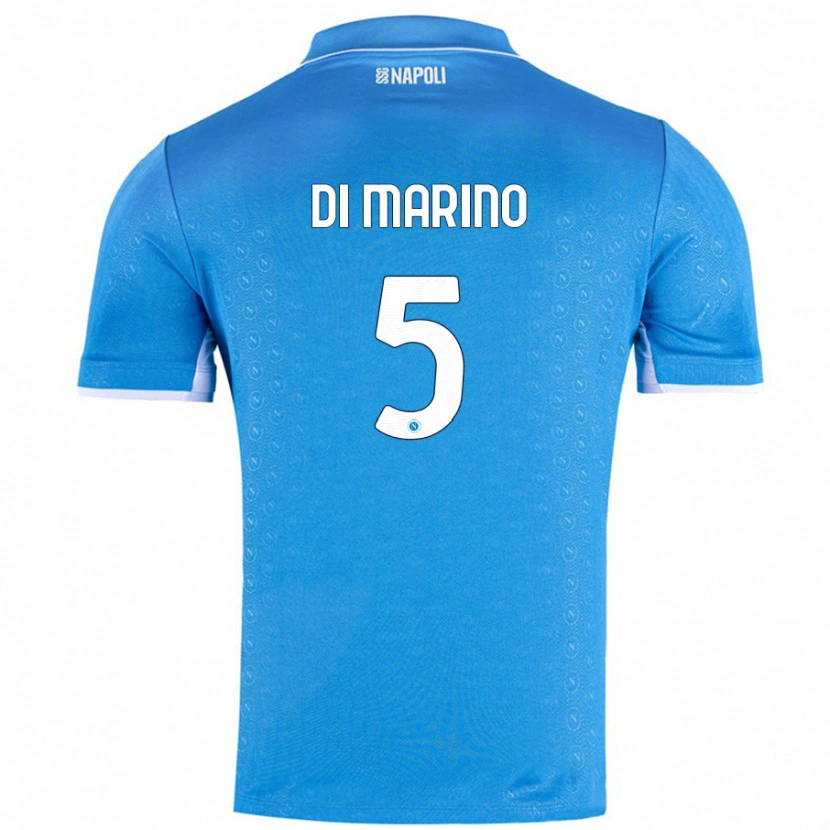 Danxen Enfant Maillot Paola Di Marino #5 Bleu Ciel Tenues Domicile 2024/25 T-Shirt