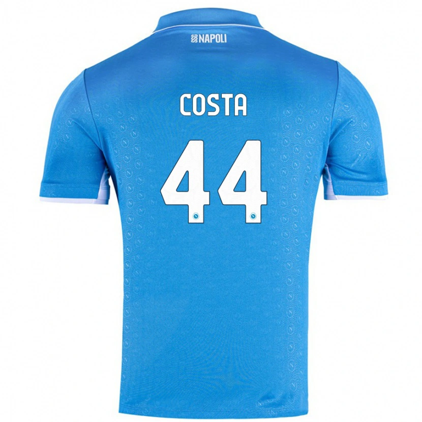 Danxen Enfant Maillot Filippo Costa #44 Bleu Ciel Tenues Domicile 2024/25 T-Shirt