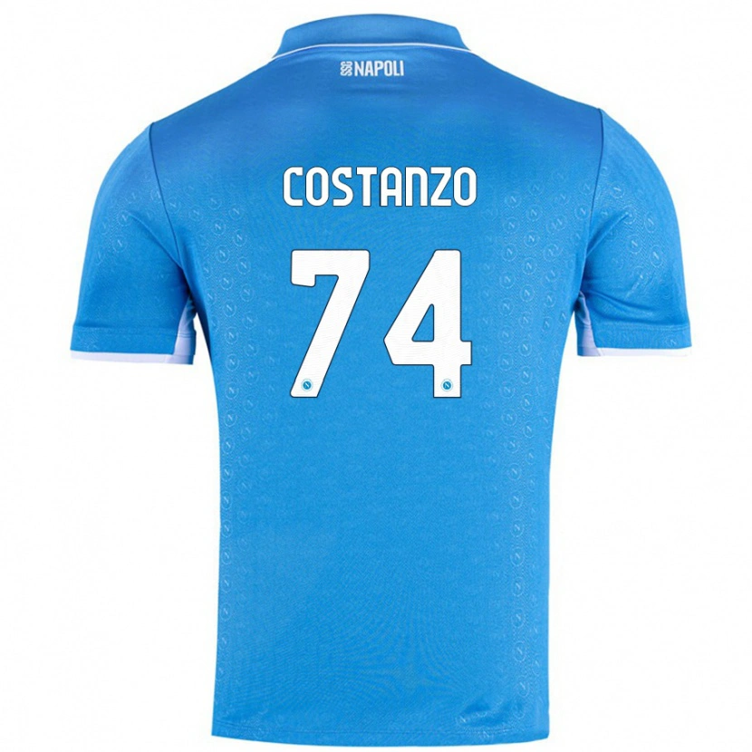 Danxen Enfant Maillot Davide Costanzo #74 Bleu Ciel Tenues Domicile 2024/25 T-Shirt