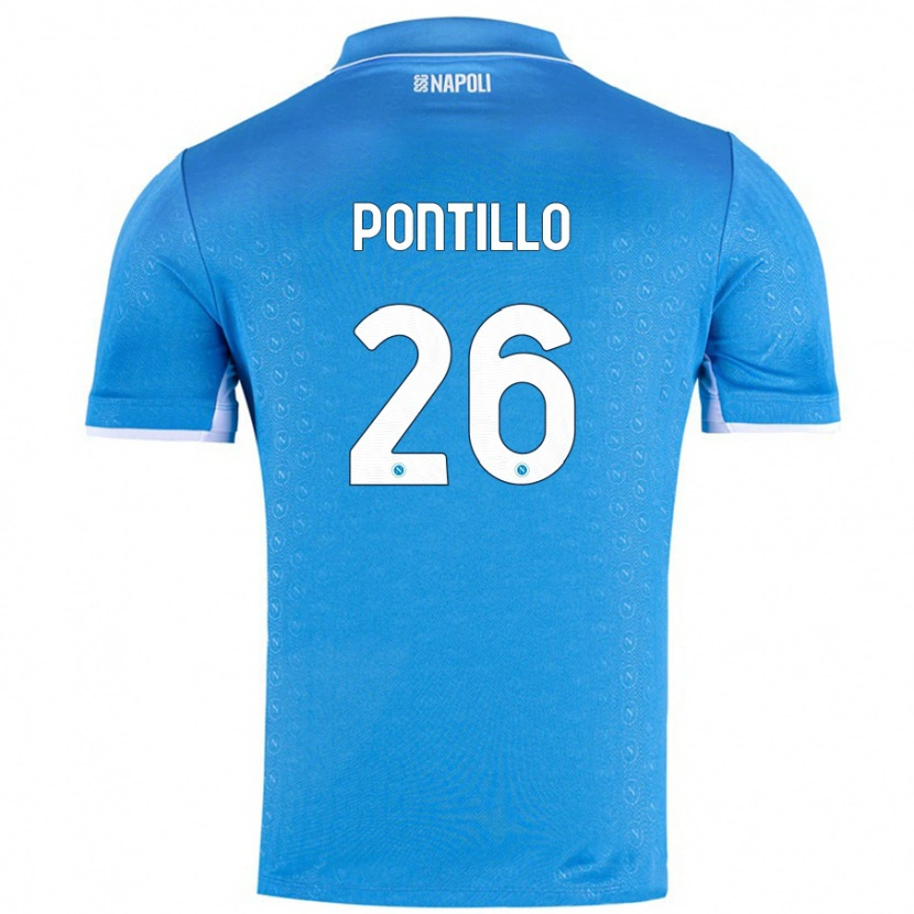 Danxen Enfant Maillot Pasquale Pontillo #26 Bleu Ciel Tenues Domicile 2024/25 T-Shirt