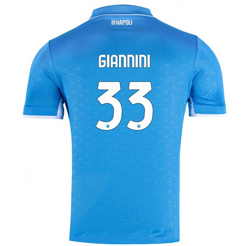 Danxen Enfant Maillot Enrico Giannini #33 Bleu Ciel Tenues Domicile 2024/25 T-Shirt