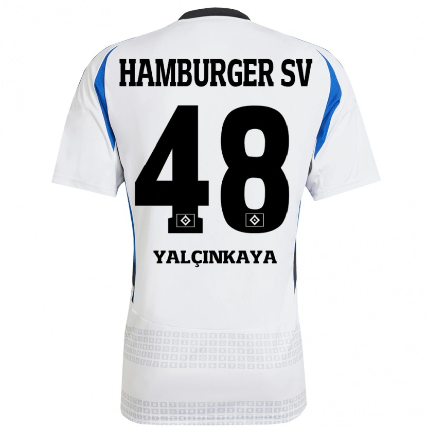 Danxen Enfant Maillot Bilal Yalcinkaya #48 Blanc Bleu Tenues Domicile 2024/25 T-Shirt