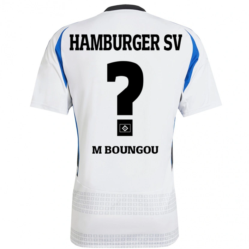 Danxen Enfant Maillot Edmond Loubongo-M'boungou #0 Blanc Bleu Tenues Domicile 2024/25 T-Shirt