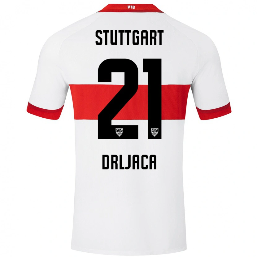 Danxen Enfant Maillot Stefan Drljaca #21 Blanc Rouge Tenues Domicile 2024/25 T-Shirt