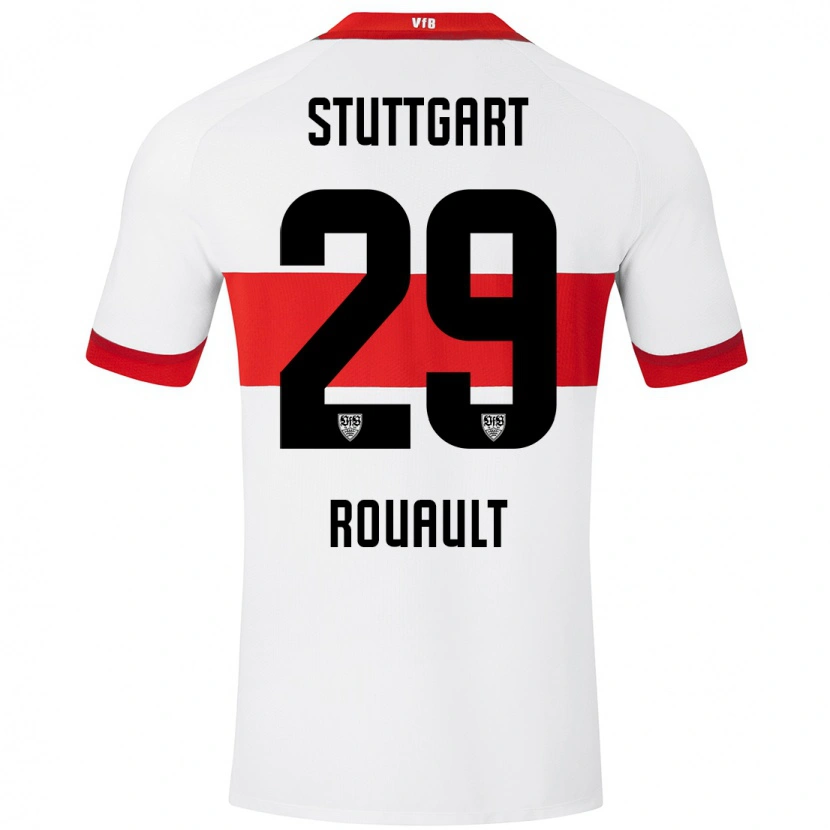 Danxen Enfant Maillot Anthony Rouault #29 Blanc Rouge Tenues Domicile 2024/25 T-Shirt