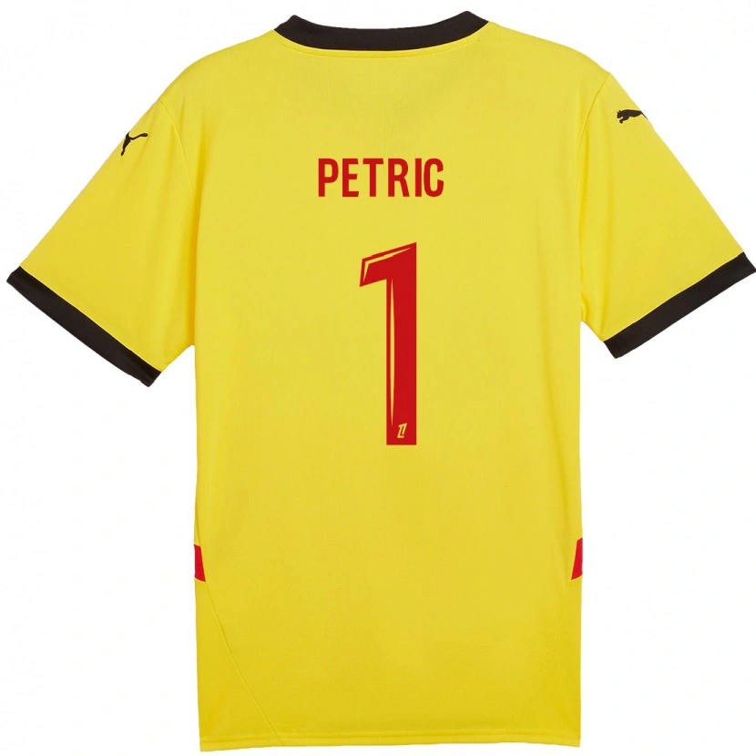 Danxen Enfant Maillot Denis Petric #1 Jaune Rouge Tenues Domicile 2024/25 T-Shirt