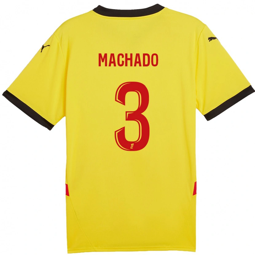 Danxen Enfant Maillot Deiver Machado #3 Jaune Rouge Tenues Domicile 2024/25 T-Shirt