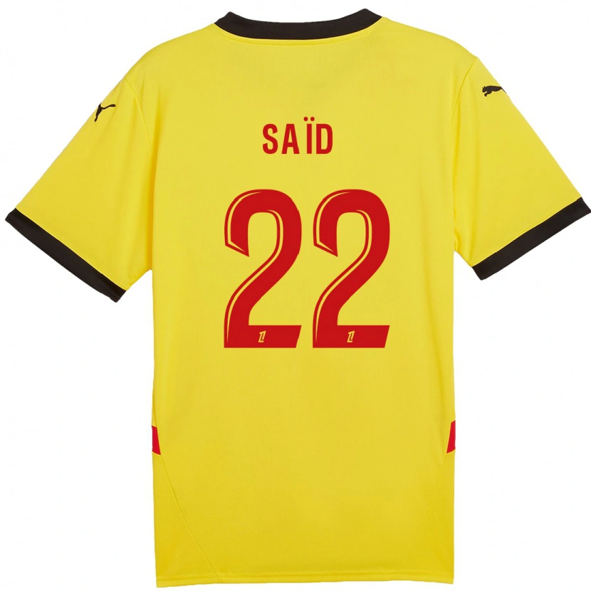 Danxen Enfant Maillot Wesley Saïd #22 Jaune Rouge Tenues Domicile 2024/25 T-Shirt