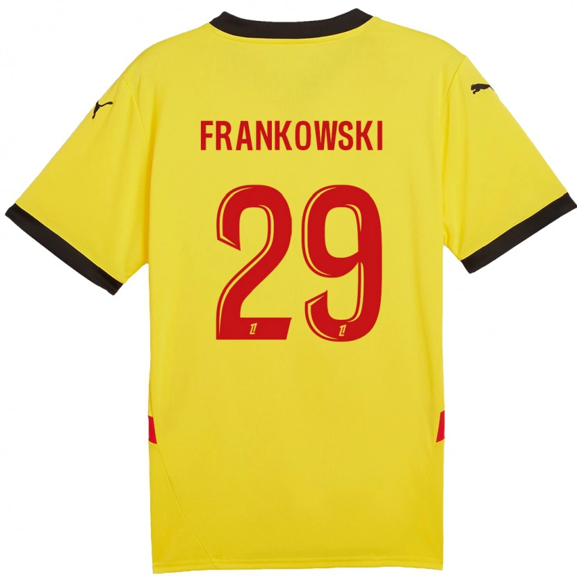 Danxen Enfant Maillot Przemyslaw Frankowski #29 Jaune Rouge Tenues Domicile 2024/25 T-Shirt