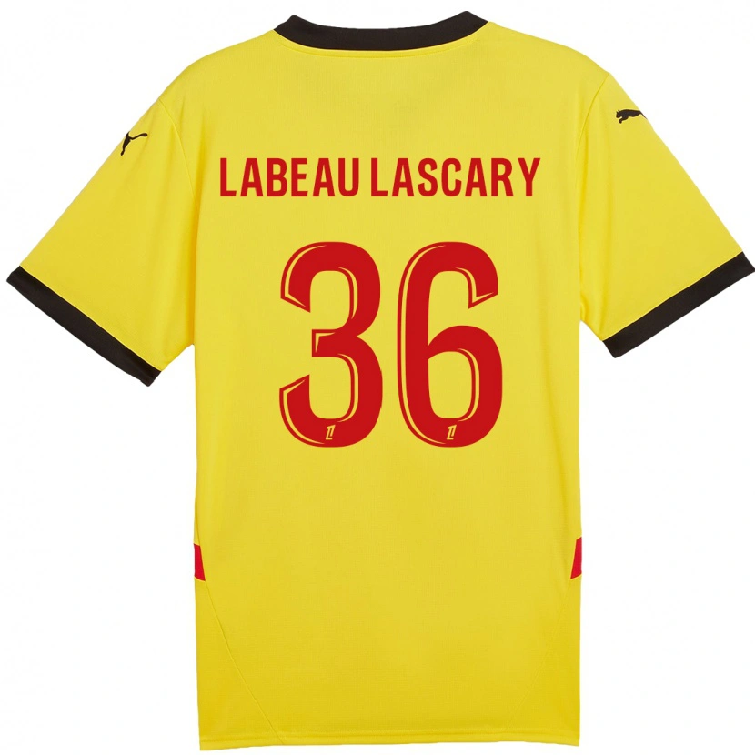 Danxen Enfant Maillot Rémy Labeau Lascary #36 Jaune Rouge Tenues Domicile 2024/25 T-Shirt