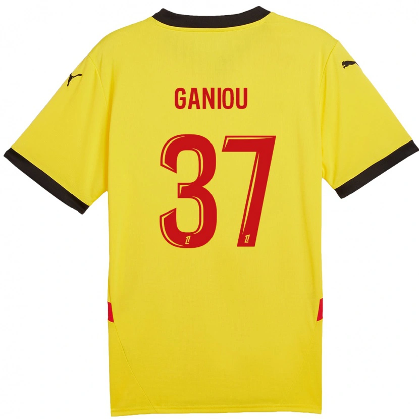 Danxen Enfant Maillot Ismaëlo Ganiou #37 Jaune Rouge Tenues Domicile 2024/25 T-Shirt