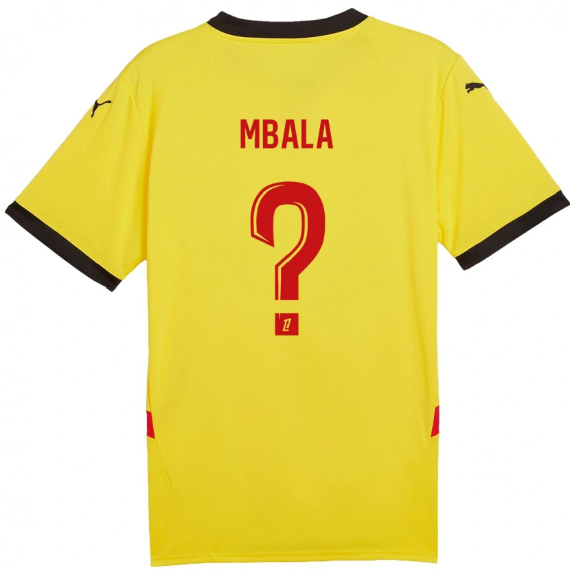 Danxen Enfant Maillot Keny Mbala #0 Jaune Rouge Tenues Domicile 2024/25 T-Shirt