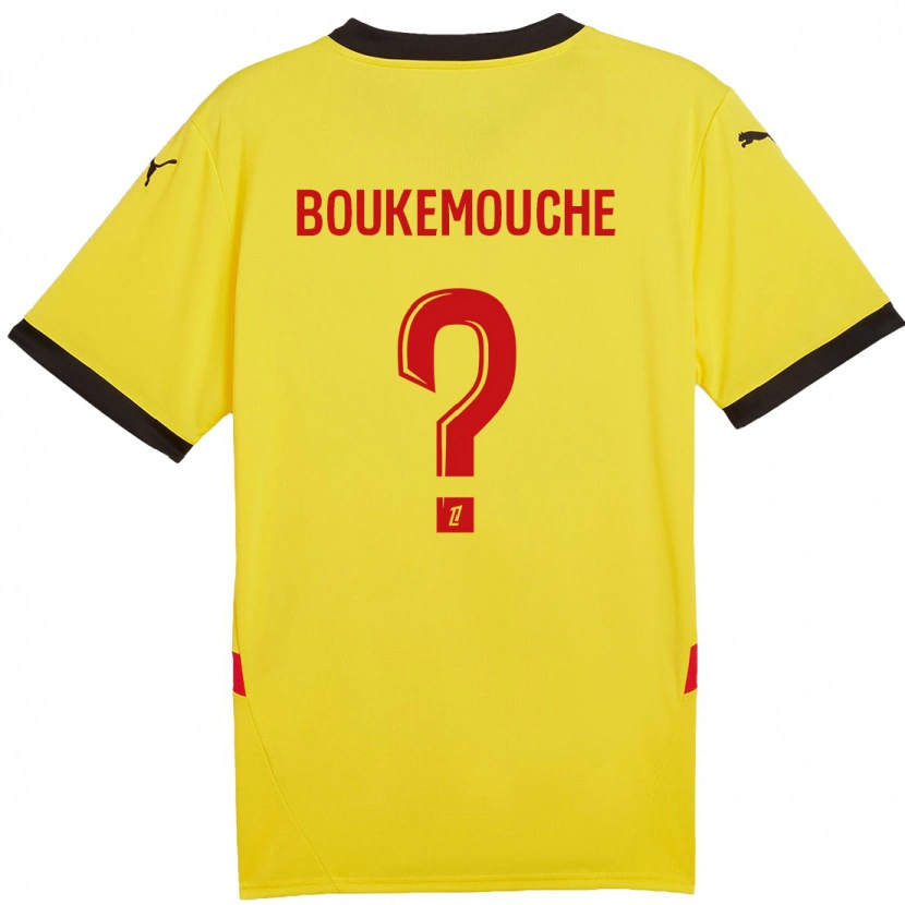 Danxen Enfant Maillot Amine Boukemouche #0 Jaune Rouge Tenues Domicile 2024/25 T-Shirt