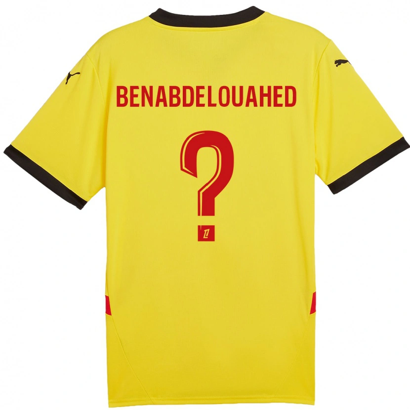 Danxen Enfant Maillot Kaïs Benabdelouahed #0 Jaune Rouge Tenues Domicile 2024/25 T-Shirt