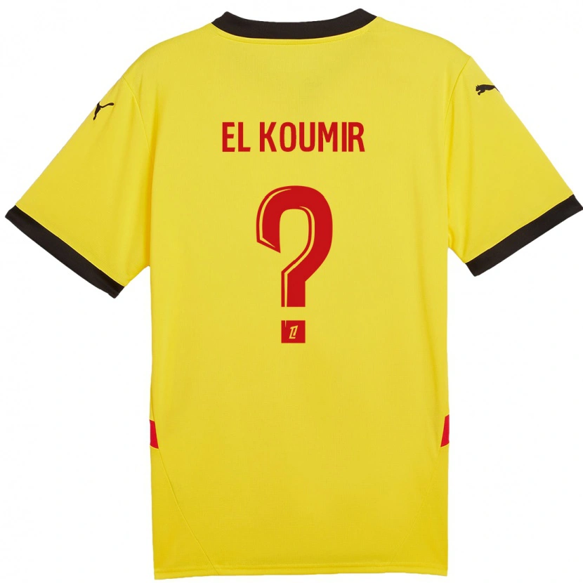 Danxen Enfant Maillot Kaïna El Koumir #0 Jaune Rouge Tenues Domicile 2024/25 T-Shirt