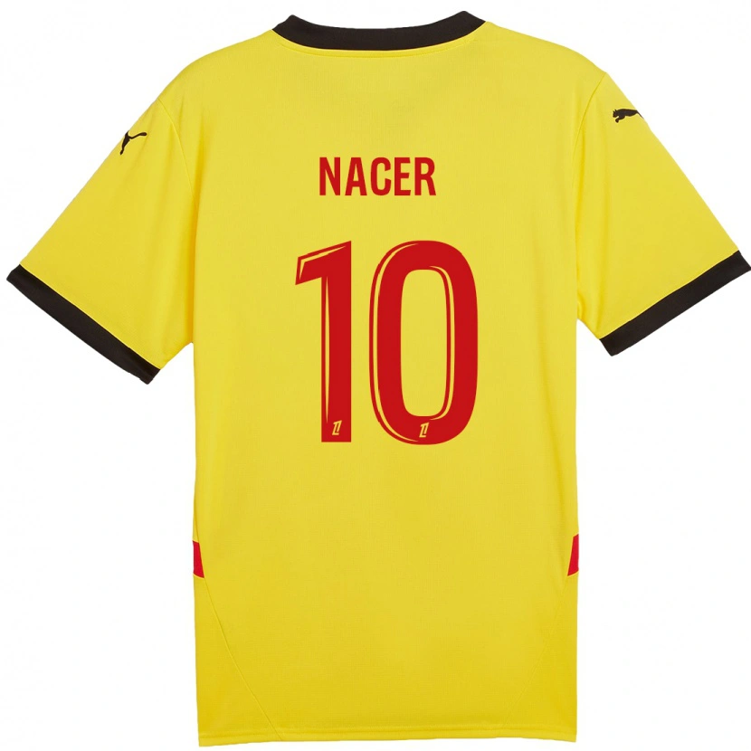 Danxen Enfant Maillot Myriem Nacer #10 Jaune Rouge Tenues Domicile 2024/25 T-Shirt