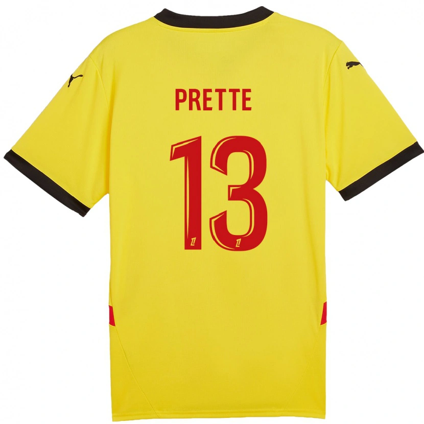 Danxen Enfant Maillot Andréa Prette #13 Jaune Rouge Tenues Domicile 2024/25 T-Shirt