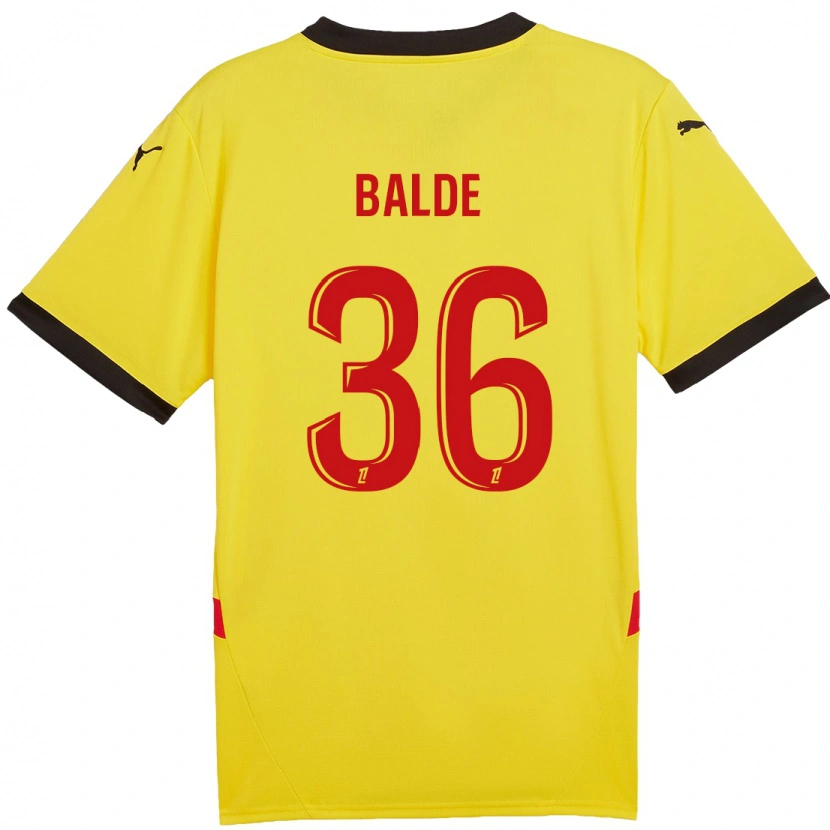 Danxen Enfant Maillot Ibrahima Baldé #36 Jaune Rouge Tenues Domicile 2024/25 T-Shirt