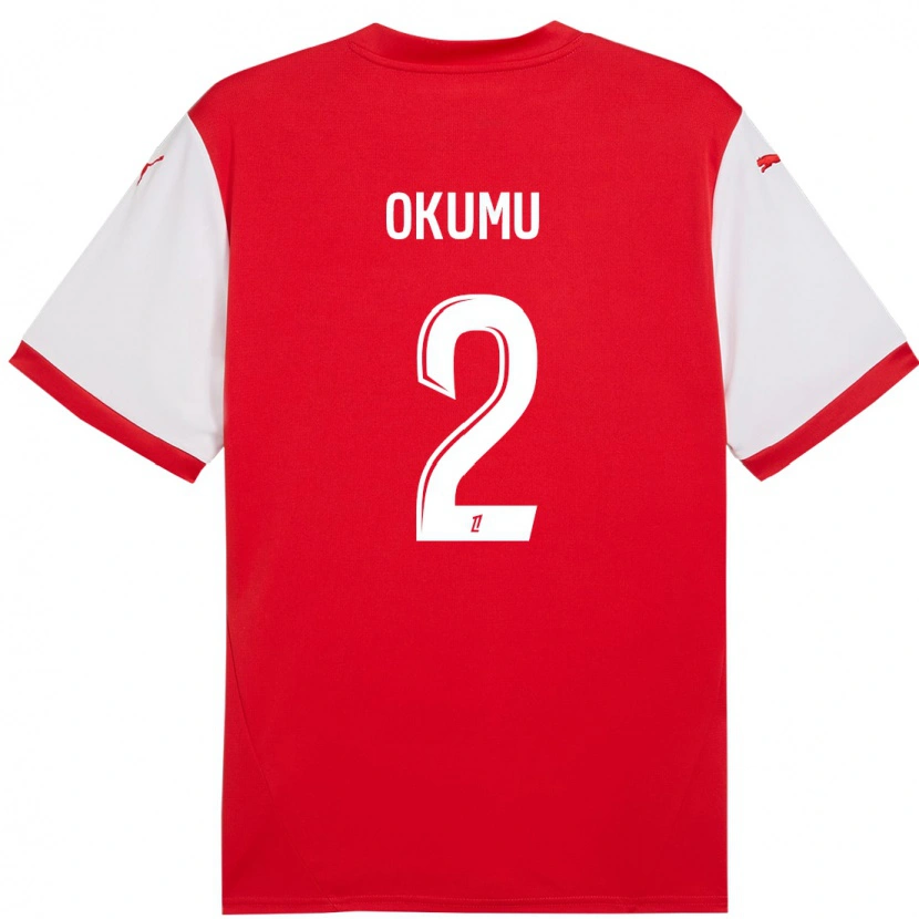 Danxen Enfant Maillot Joseph Okumu #2 Rouge Blanc Tenues Domicile 2024/25 T-Shirt