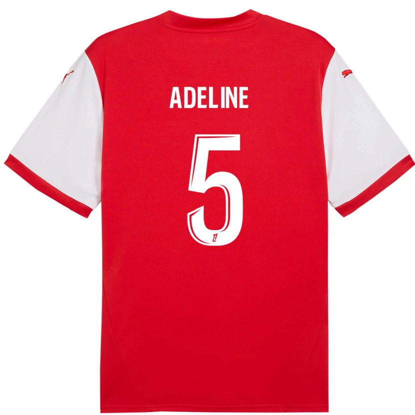 Danxen Enfant Maillot Martin Adeline #5 Rouge Blanc Tenues Domicile 2024/25 T-Shirt