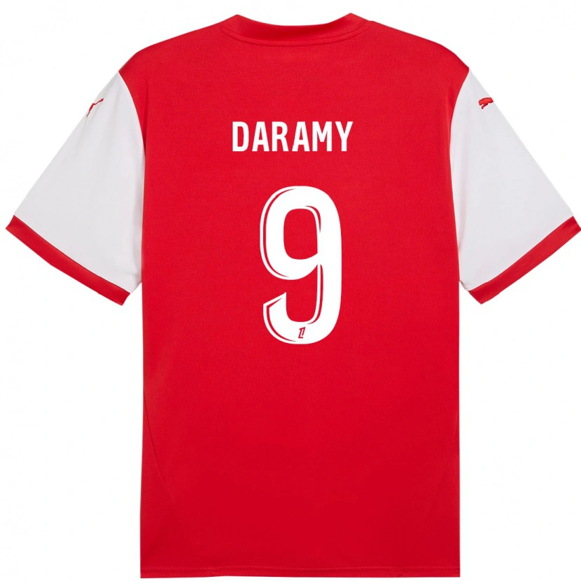 Danxen Enfant Maillot Mohamed Daramy #9 Rouge Blanc Tenues Domicile 2024/25 T-Shirt