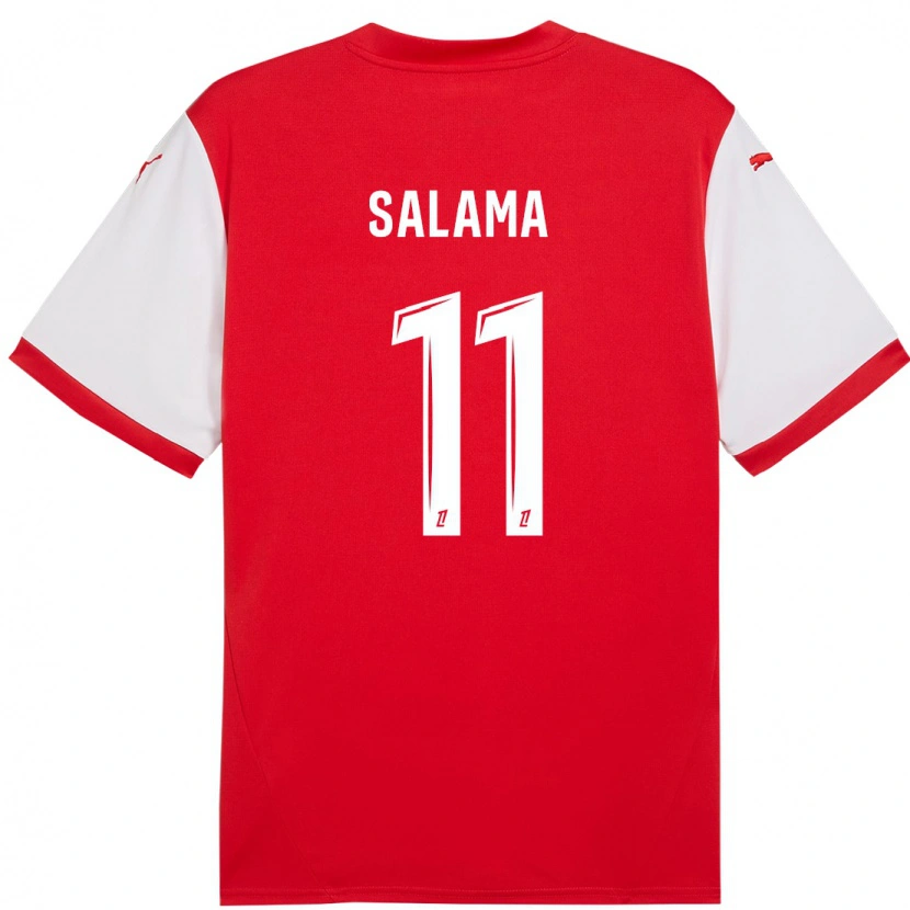 Danxen Enfant Maillot Amine Salama #11 Rouge Blanc Tenues Domicile 2024/25 T-Shirt