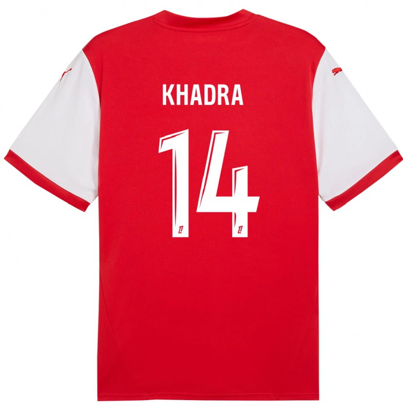 Danxen Enfant Maillot Reda Khadra #14 Rouge Blanc Tenues Domicile 2024/25 T-Shirt