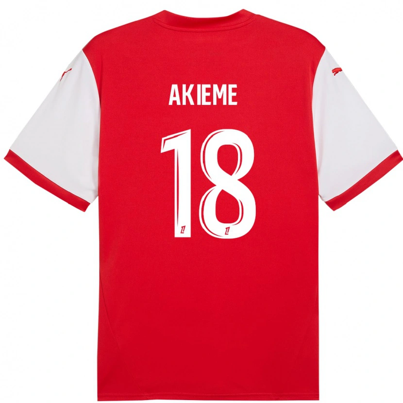 Danxen Enfant Maillot Sergio Akieme #18 Rouge Blanc Tenues Domicile 2024/25 T-Shirt