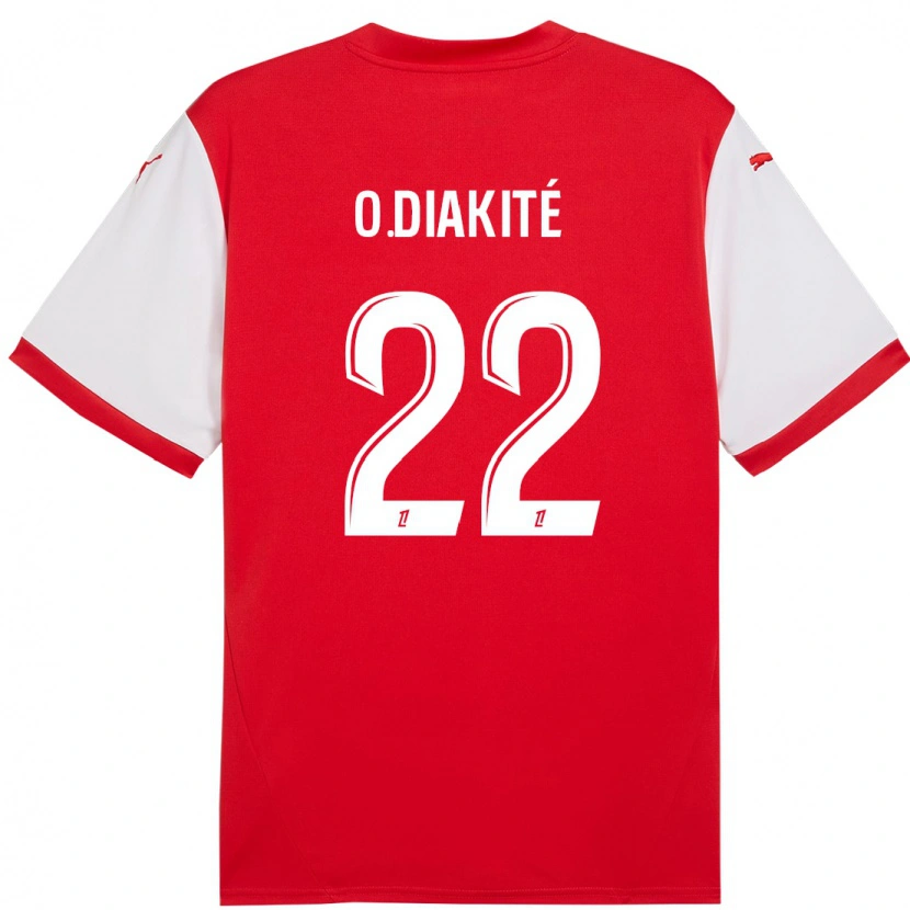 Danxen Enfant Maillot Oumar Diakité #22 Rouge Blanc Tenues Domicile 2024/25 T-Shirt