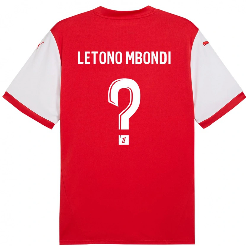 Danxen Enfant Maillot Christ-Emmanuel Letono Mbondi #0 Rouge Blanc Tenues Domicile 2024/25 T-Shirt