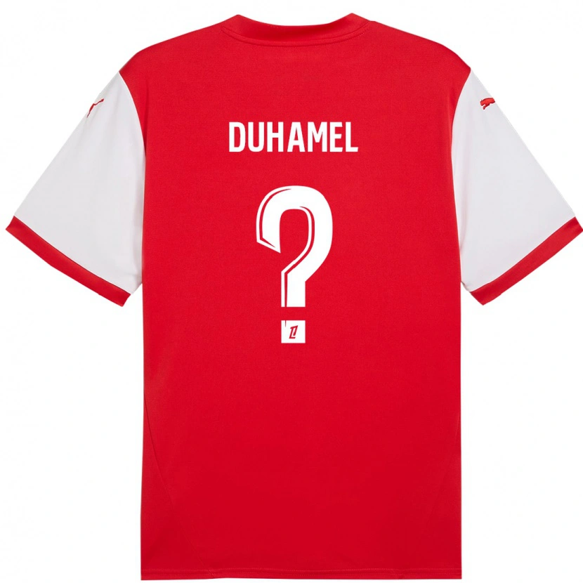 Danxen Enfant Maillot Lino Duhamel #0 Rouge Blanc Tenues Domicile 2024/25 T-Shirt